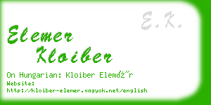 elemer kloiber business card